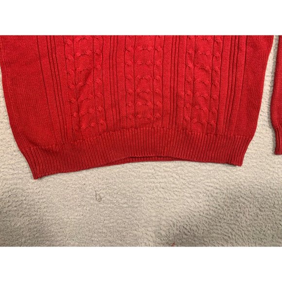 R&R Outdoors Men's Red Cable Knit Sweater Cotton Pullover XL Classic‎ - Picture 3 of 9